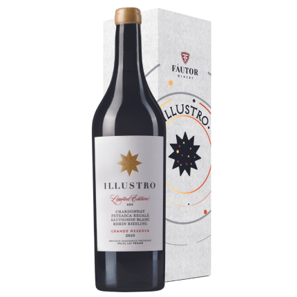 Fautor ILLUSTRO Chardonnay & Sauvignon Blanc & Rhein Riesling & Feteasca Regală (în cutie)